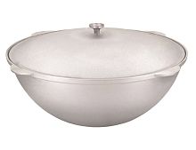 Казан 28 л KUKMARA к281, традиционный, алюминий, без покрытия, серый, крышка металл