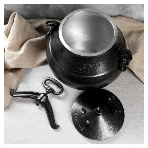 Казан афганский 5 л черный, алюминий фото 4