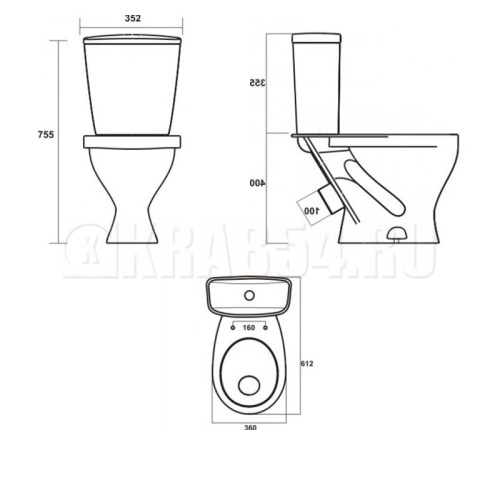 Унитаз-компакт "Эталон-Стандарт" Белый S1 /Sanita/ фото 2