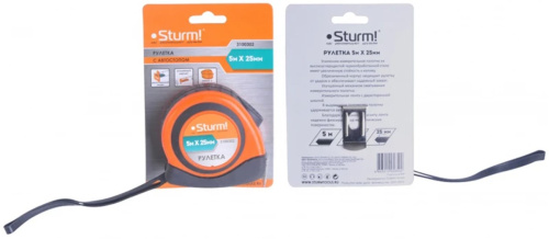 Рулетка 5мх25мм STURM автостоп Рулетка 5мх25мм STURM автостоп