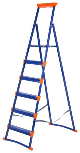 Лестница-стремянка НИКА СМ6+, 130x310 см, 6 ступ., 1 секц., 100 кг, страховочная лента, алюминий