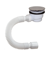 ДХ-912 ОРИО Сифон для душевого поддона, 1/2х90, высота h=65 мм, с гибкой трубой 40-50