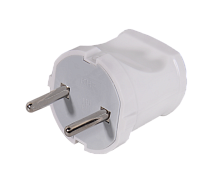 Вилка прямая б/з, белая 6А 250В Вихрь (73/12/1/1)