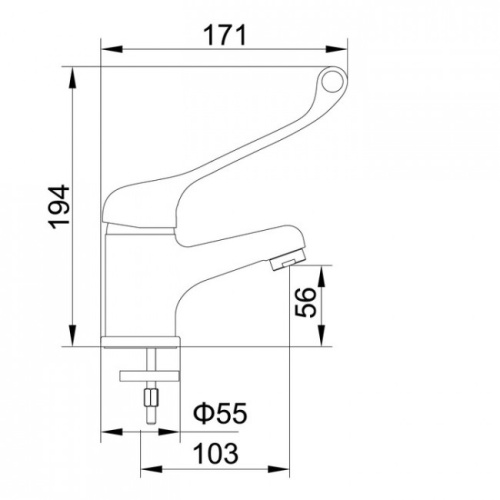 9041 Accoona Смеситель для умывальника 40мм литой, Хирургическая ручка(1/10) фото 2 9041 Accoona Смеситель для умывальника 40мм литой, Хирургическая ручка(1/10) фото 2