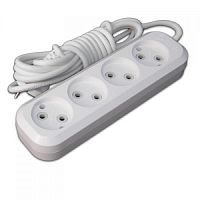 Удлинитель ДиП ЭКОНОМ, 4 гн, 2 м, 10 А, ШВВП 2*0,5