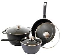 Набор посуды KUKMARA нкп03мт АП линия Мраморная (темный мрамор)