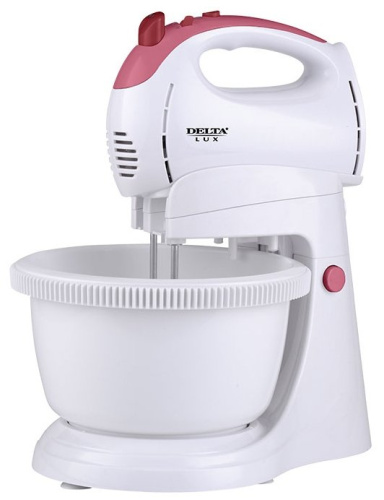 Миксер DELTA LUX DL-5071C белый/розовый Миксер DELTA LUX DL-5071C белый/розовый