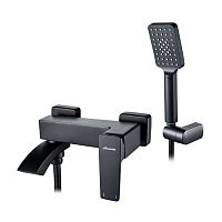 63124F Accoona Смеситель д/ванны 35мм короткий поворотный излив/встроен. Черный (1/10)