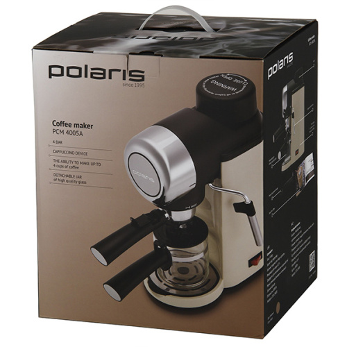 Кофеварка эспрессо Polaris PCM 4002A бежевая фото 2 Кофеварка эспрессо Polaris PCM 4002A бежевая фото 2