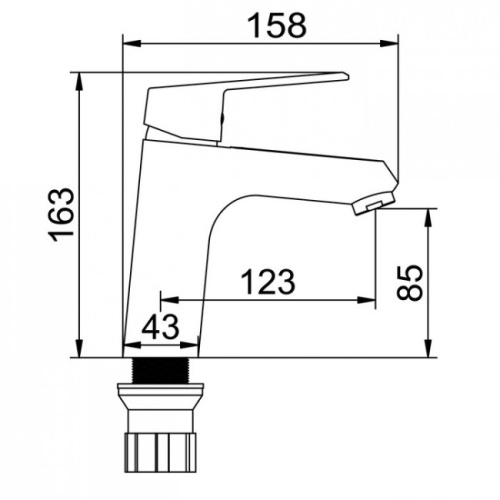 9669 Accoona Смеситель для умывальника 35мм гайка  (1/10) фото 2