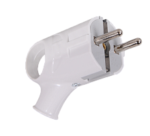 Вилка угловая с ушком с/з, белая 16А 250В Вихрь (73/12/1/2)