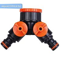 АР Адаптер - тройник с двумя запорными кранами с внутренней резьбой 1" и редуктором 3/4" - 1" 1019