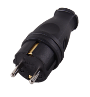 Вилка прямая с/з, каучук IP44 16А 250В Вихрь (73/12/1/5)