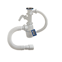 4010-А ОРИО Сифон бутылочный 1 1/2" х 40/50 с перел отводом и гофрой (1/25)