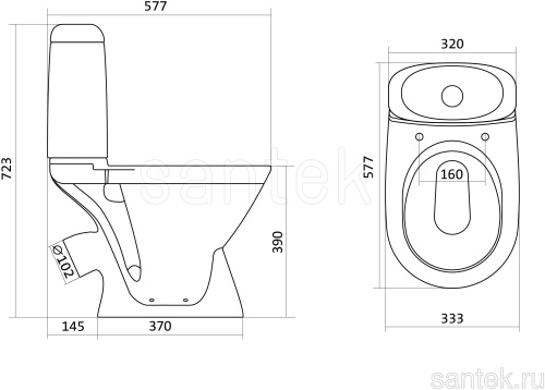 Унитаз компакт "Римини" 2РА белый /Santek/ 1WH302130 фото 4