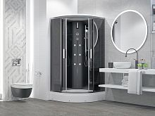 Душ. кабина 100x100x215 ERLIT ER5710P-C24-RUS* низкий поддон. Черная/тонированная