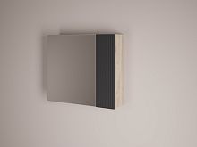 SL Зеркальный шкаф "СТОКГОЛЬМ 800" НЕБУЛА/ЧЕРНЫЙ СОФТ