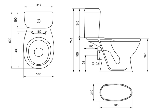 Унитаз-компакт "PRO" БЕЛЫЙ /Santeri/ фото 4