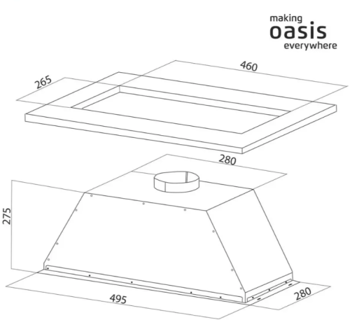 Вытяжка Oasis UM-50BG фото 2