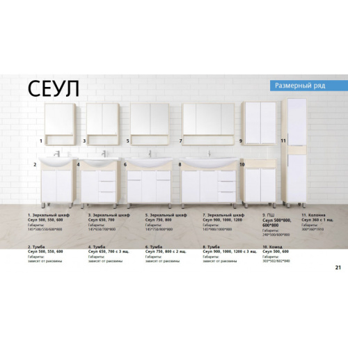 SL Зеркальный шкаф Сеул 800 фото 2