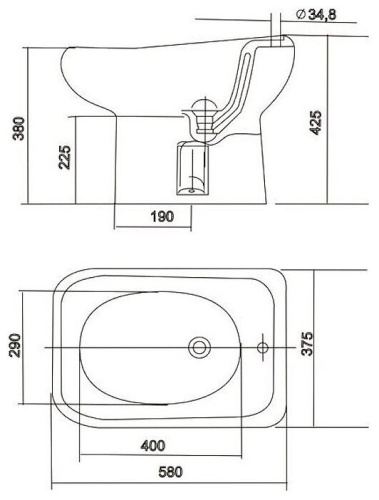 Биде "Альфана" белый /Ст. Оскол/ фото 2