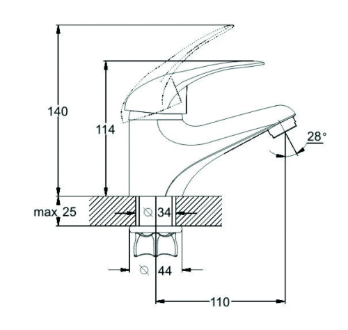 KLO1-A048 G-LAUF Смеситель д/умывальника d40 гайка (1/10). Хром фото 2 KLO1-A048 G-LAUF Смеситель д/умывальника d40 гайка (1/10). Хром фото 2