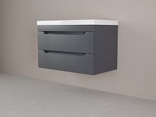 SL Подстолье подвесное "ОСТИН 90" 2 ящ. под рак. "Alba 90" ЛЮКС ГРАФИТ SOFT PLUS