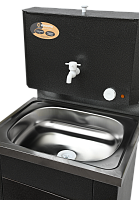 Умывальник дачный КОМФОРТ, с подогревом, нержавеющая мойка, цвет серебро