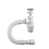 3202-А ОРИО Сифон бутылочный мал. с гофрой 1 1/4" х 40/50 (1/40)