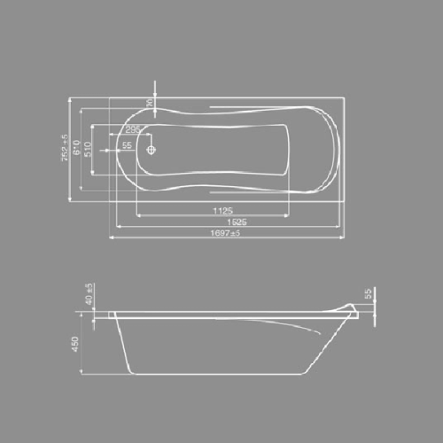 Каледония 170х75 Ванна акр. прямоуг 1WH302391 фото 2