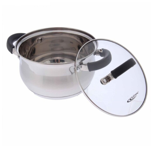 Кастрюля 1,9 л КАТУНЬ ИРИДА KT08-D-16, нерж.сталь, без покрытия, зеркальная полировка, крышка металл фото 6